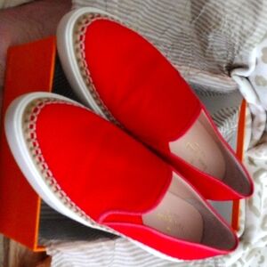 Kate Spade Fairytale Red Canvas Leather Jute Shoes